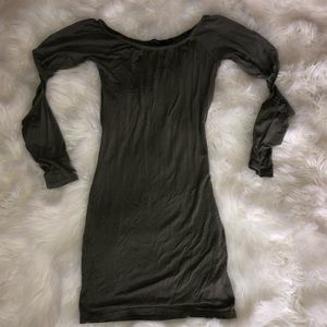 Green mini dress off shoulder